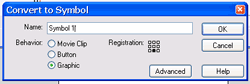 Convert to symbol dialog box